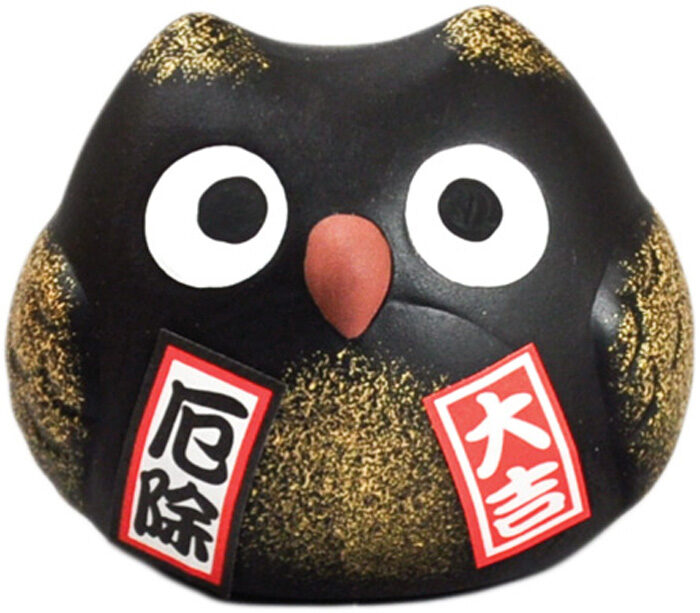 Hibou chanceux noir - 5,5 cm