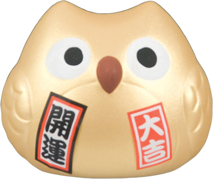 Hibou chanceux doré - 5,5 cm