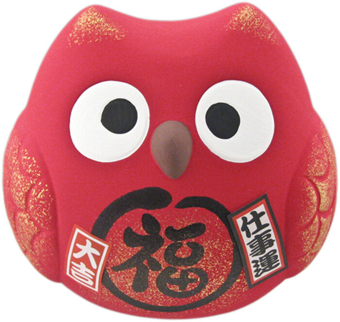 Figurine Hibou Rouge - 10 cm