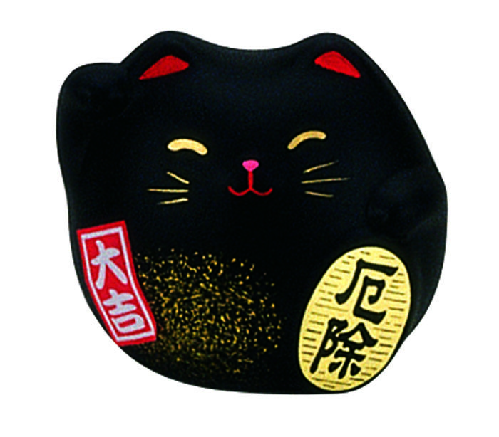 Figure de chat porte-bonheur noir - 5,5 cm