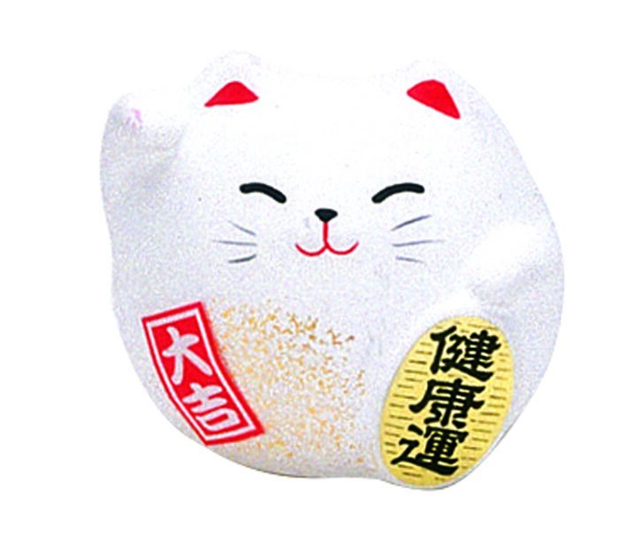 Figure de chat porte-bonheur blanc - 5,5 cm