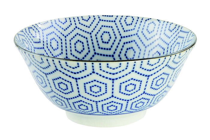 Bol Bleu / Blanc - Bols Mixtes - 14,8 x 6,8 cm 500 ml