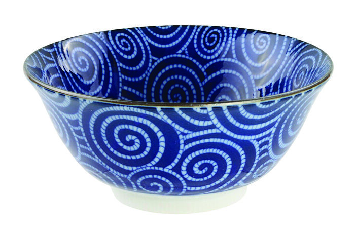 Bol Bleu / Blanc - Bols Mixtes - 13,5 x 7 cm 550 ml