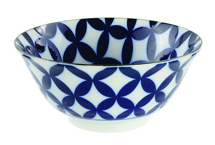 Bol Bleu / Blanc - Bols Mixtes - 13,5 x 7 cm 550 ml