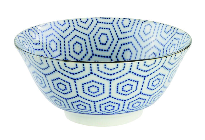 Bol Bleu / Blanc - Bols Mixtes - 13,5 x 7 cm 550 ml