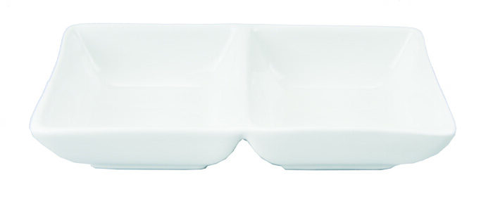 Assiette rectangulaire Blanc - Série Blanc - 2 pièces - 14 x 7 x 3 cm