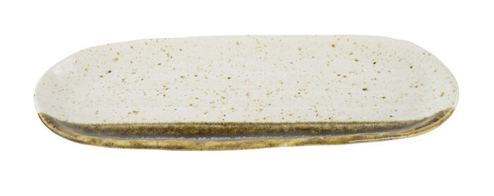 Assiette Blanc / marron - grande assiette - 28 x 11,3 cm