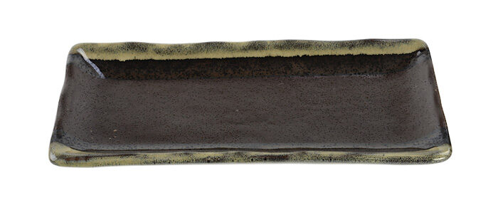 Assiette carrée noire - grandes assiettes - 19,3 x 9,4 cm