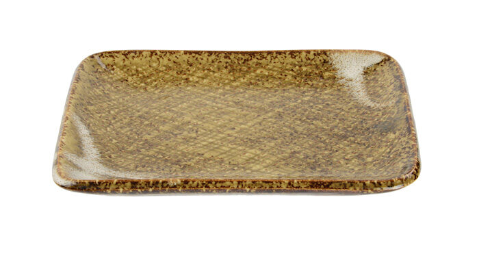 Assiette Carrée marron - Grande Assiette - 14,5 x 12 cm