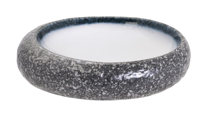 Assiette Profonde Gris / Blanc - Tajimi - 19 x 14,5 x 4,5 cm