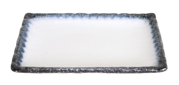 Assiette Rectangulaire Gris / Blanc - Tajimi - 21,7 x 15 x 2,5 cm