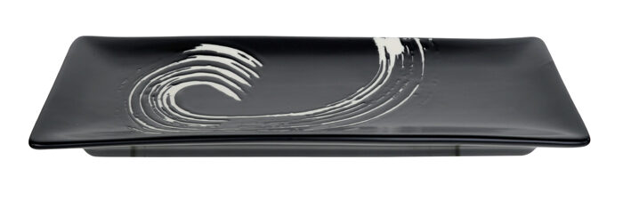 Assiette noire / Blanc - Maru noir - 26,5 x 10,5 cm