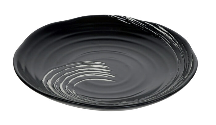 Assiette noire / Blanc - Maru noir - 21,6 x 2,7 cm