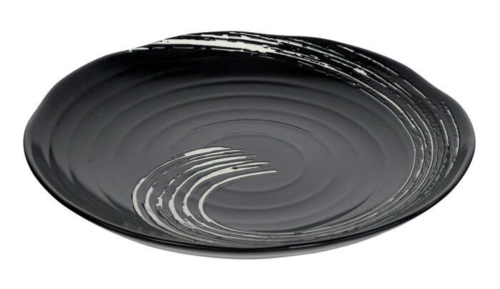 Assiette noire / Blanc - Maru noir - 27 x 3,5 cm
