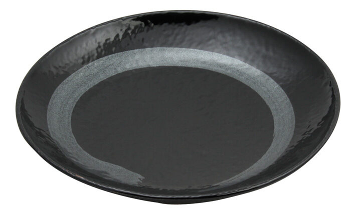 Noir / Silver Assiette - Silver Brush - 26 cm