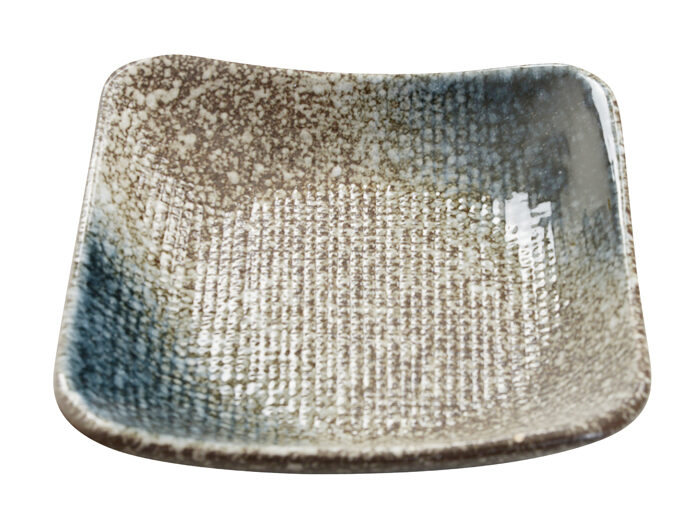Assiette bleu / gris - Tajimi - 14 x 14 x 3,5 cm