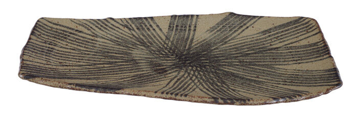 Assiette Rectangulaire Marron / Noir - Grande Assiette - 32,4 x 16 cm