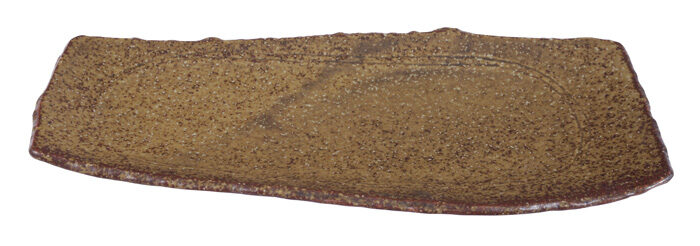Assiette rectangulaire marron - Grande assiette - 32,4 x 16 cm