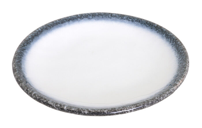 Assiette grise / Blanc - Tajimi - 22,8 x 3 cm