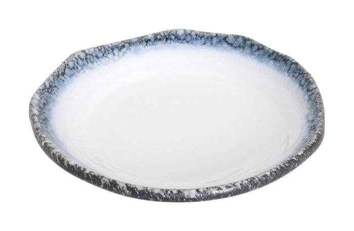 Assiette grise / Blanc - Tajimi - 18 x 3 cm