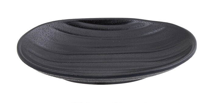 Assiette noire - mélamine - 18,4 x 11,4 x 2,8 cm