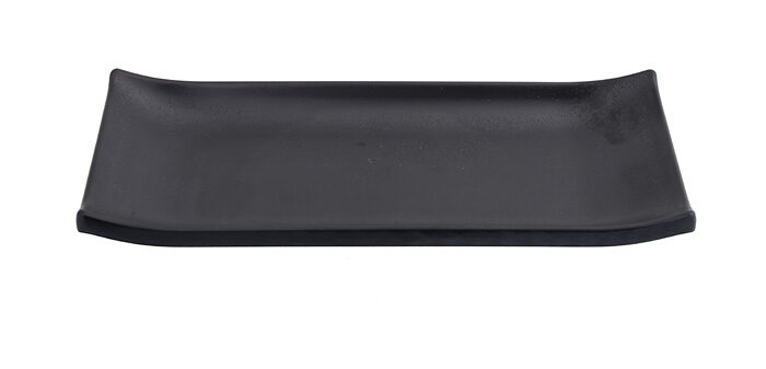 Assiette rectangulaire noire - mélamine - 22,5 x 9,5 x 3 cm