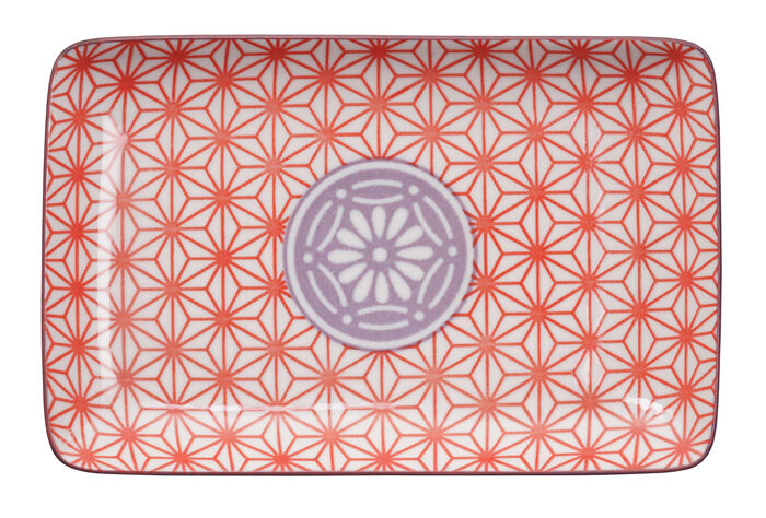 Assiette Rectangulaire Rouge / Violet - Star Wave - 21 x 13,5 cm