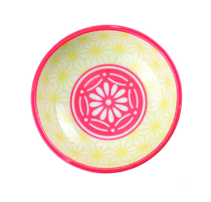 Bol à Sauce Jaune / Rouge - Star Wave - 9,5 x 3 cm