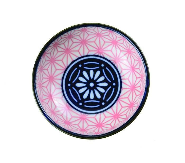 Bol à sauce rose / jaune / bleu - Star Wave - 9,5 x 3 cm