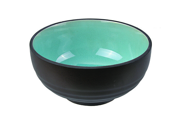 Bol Noir / Turquoise - Verre Turquoise - 16,2 x 7,8 cm 460 ml