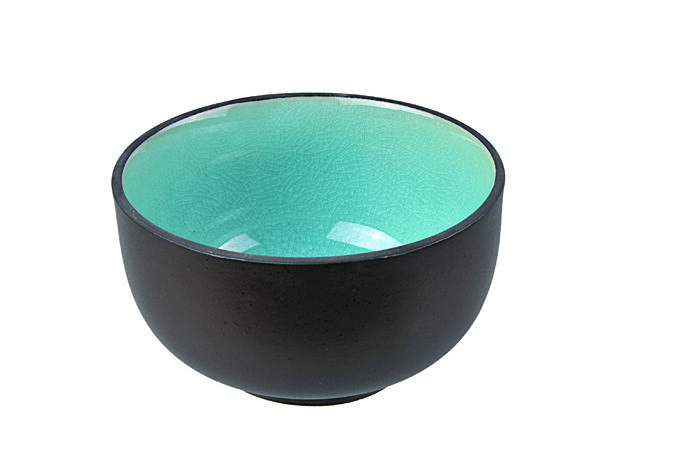 Bol Noir / Turquoise - Verre Turquoise - 13 x 7.5 cm 600 ml