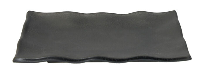 Assiette rectangulaire noire - mélamine - 22,5 x 15 x 2,3 cm