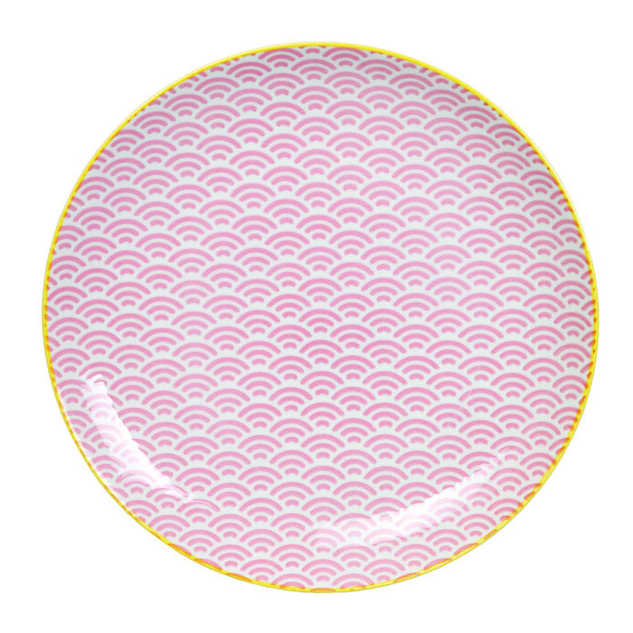 Assiette rose / jaune - Star Wave - 25,7 x 3 cm