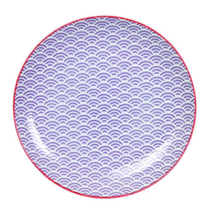 Assiette violette / rouge - Star Wave - 25,7 x 3 cm