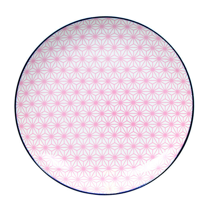 Assiette rose / Bleu - Star Wave - 25,7 x 3 cm