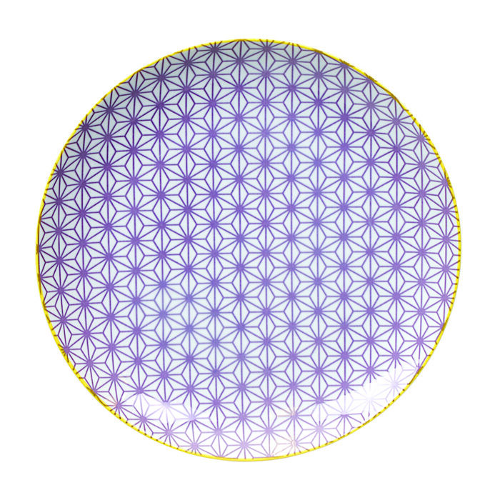 Assiette violette / jaune - Star Wave - 25,7 x 3 cm