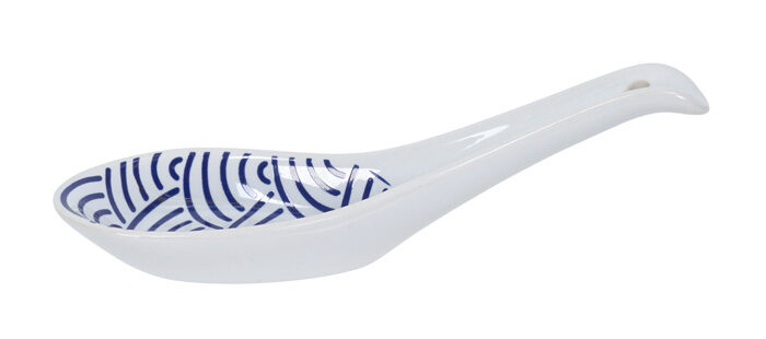Bleu / Blanc Spoon Waves - Bleu Nippon - 13,8 x 4,8 pouces