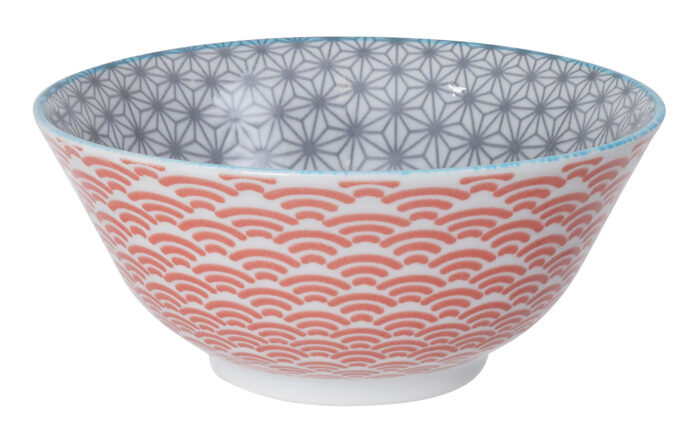 Bol Gris / Rouge - Star Wave - 15,2 x 6,7 cm 500 ml