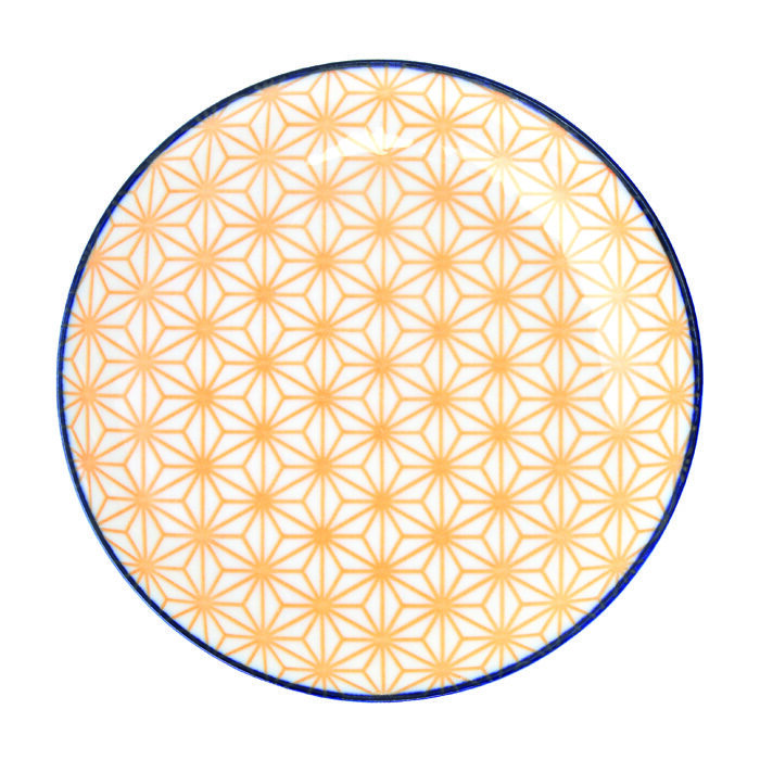 Assiette Jaune / Bleu - Star Wave - 16 x 2 cm