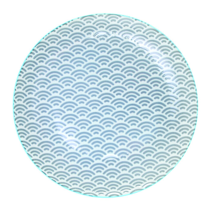 Assiette grise / Bleu - Star Wave - 20,6 x 2,2 cm