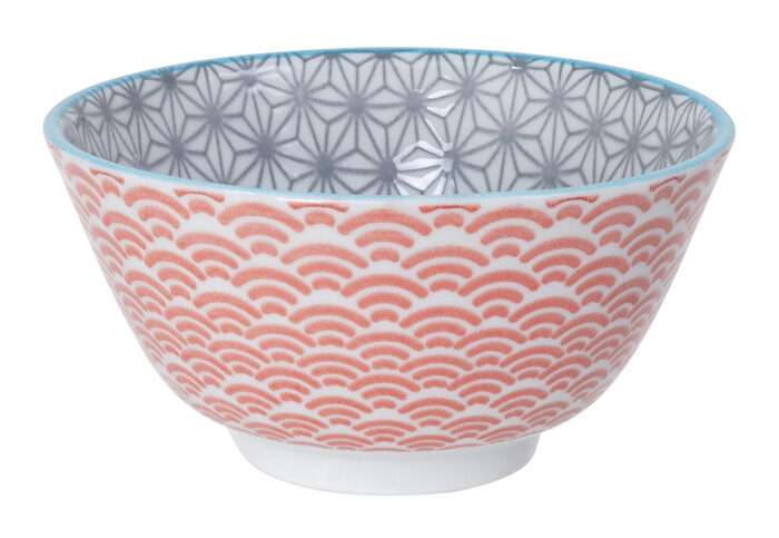 Bol Gris / Rouge - Star Wave - 12 x 6,4 cm 300 ml