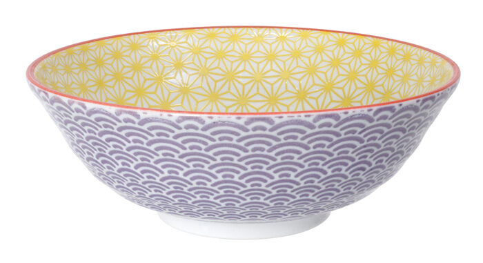 Bol Jaune / Violet - Star Wave - 21 x 7.8 cm 1100 ml