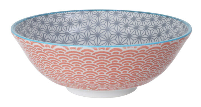 Bol Gris / Rouge - Star Wave - 21 x 7,8 cm 1100 ml