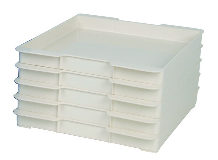 Contenant en plastique blanc - 37,4 x 29,4 x 4,5 cm