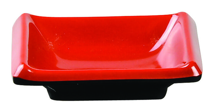 Planche à sauce noire / rouge - mélamine - 9 x 6 cm