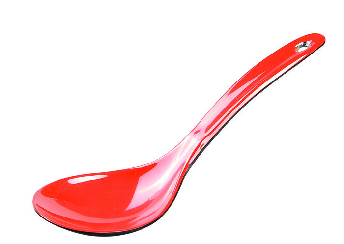 Cuillère à soupe noire / rouge - Mélamine - 22,75 x 7,5 cm