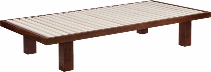 Lit Futon Japonais Marron / Laqué - 100x200