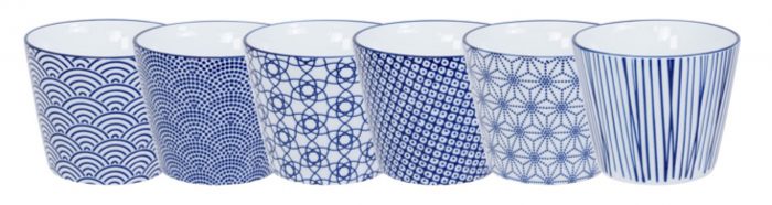 Tasse à café set différents modèles - Nippon Blue - 6 pièces - 180ML