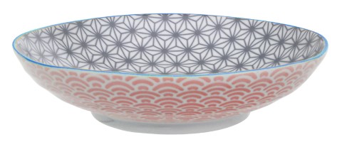 Tokyo Design Studio - Star Wave - Pastabord - 21 x 5.2cm - Grijs / Licht Blauwe Rand