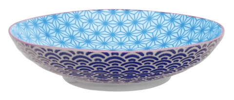 Tokyo Design Studio - Star/Wave - Pasta Bord - 21x5.2cm - L. Blauw/Roze Rand